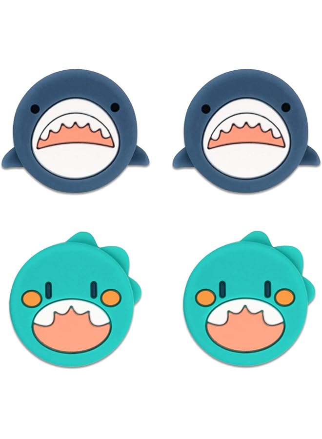 GEEKSHARE 4Pcs Cute Shark Thumb Grip Caps Soft Silicone Joystick Cover Compatible With Switch/Oled/Switch Lite - Image 1