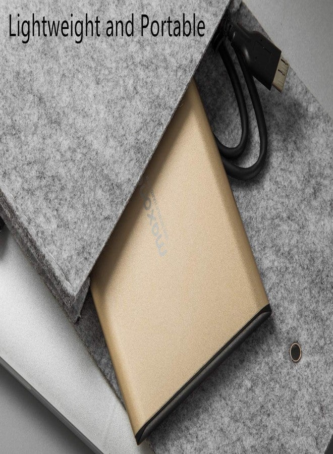 Maxone 500GB Ultra Slim Portable External Hard Drive HDD USB 3.0 for PC, Mac, Laptop, PS4, Xbox one - Gold - Image 4