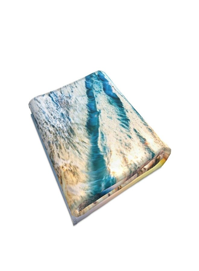 COVASA Hand Towels for Bathroom,Set of 2,Tropical Sea Beach Ocean Waves Seaside Scene Island Hawaiian Sunrise Theme,Microfiber Soft Highly Absorbent Face Towel for Hotel Spa,15.7"x27.5" - Image 4