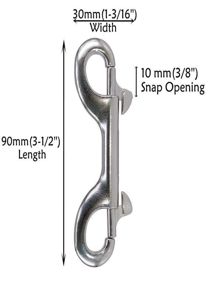Yeebline Double Ended Bolt Snap Hook, 2-Pack 3-1/2 in 316 Stainless Steel Marine Grade Double End Trigger Snaps Metal Clips for Diving, Dog Leash, Key Chain, Horse Tack, Pet Feed Buckets - Image 5