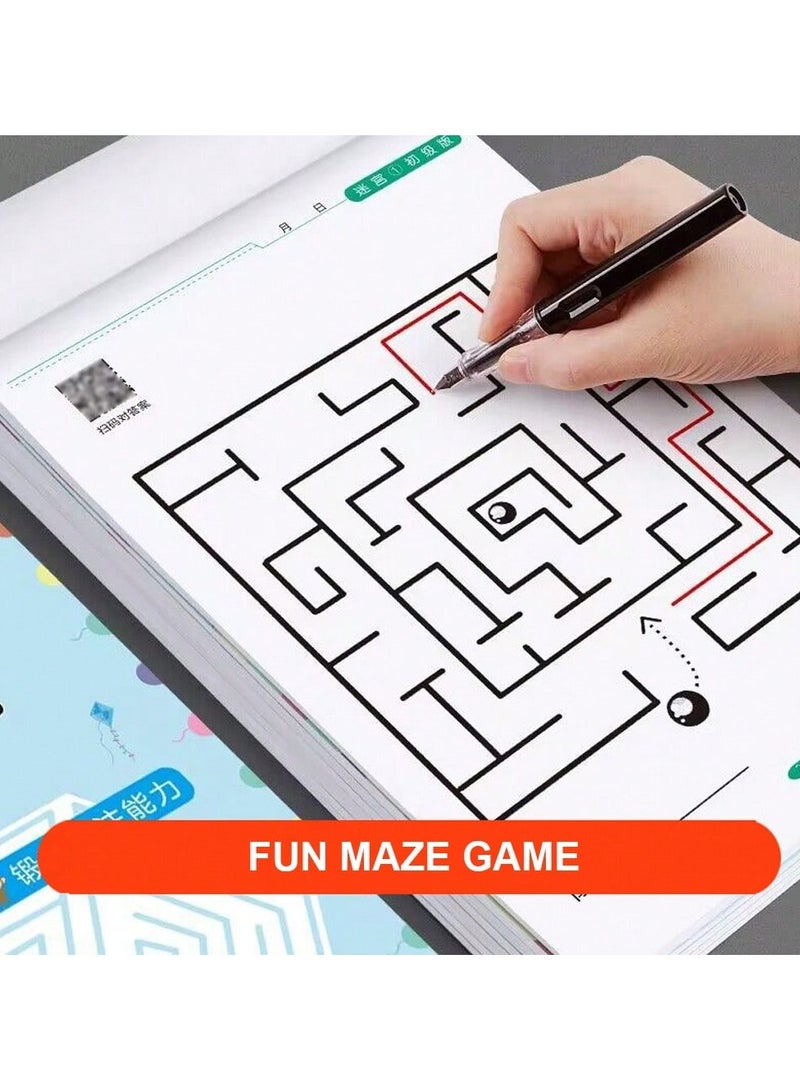 Montessori Maze Puzzle Book, Enhances Logical Thinking and Brain Activity, Suitable for Offices, Schools & Leisure Time, Perfect Birthday & New Year Gift, 64 Pages, Junior Edition  - Image 1