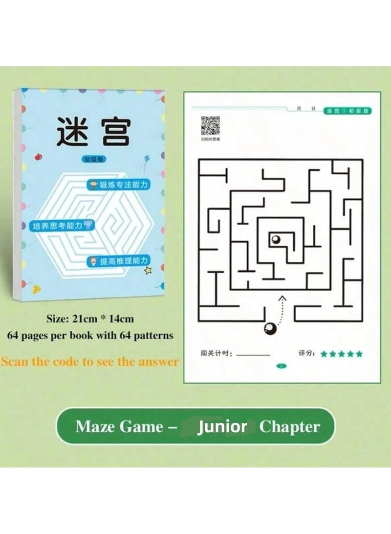 Montessori Maze Puzzle Book, Enhances Logical Thinking and Brain Activity, Suitable for Offices, Schools & Leisure Time, Perfect Birthday & New Year Gift, 64 Pages, Junior Edition  - Image 2