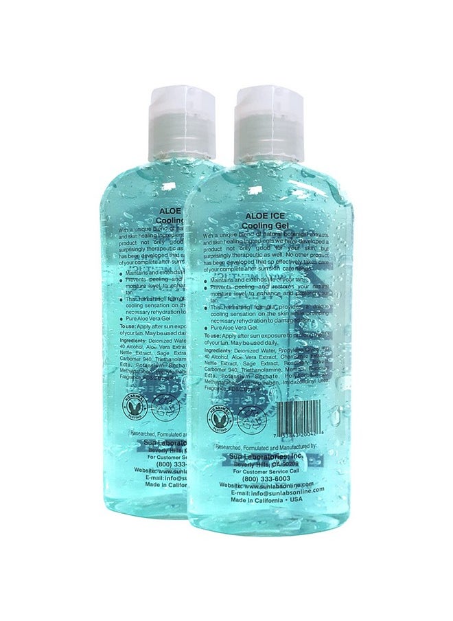 Sun Laboratories by Giesee Sun Laboratories Aloe Vera Ice Gel 2 Pack - Pure, Organic Aloe Vera Gel - Natural After Sun Lotion - Soothing, Clear Aloe Vera for Burn Relief  - Image 2