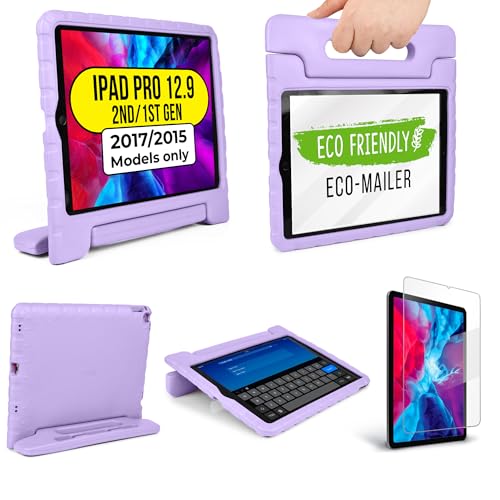 cooper Official Cooper Dynamo Kids iPad Pro 12.9 Case for 1st/2nd Generation (2015/2017) | Unbreakable Protection, Magic Handle, Stand & Pencil Holder (NOT for 2018-2022 3rd-6th Gen) (Lollipop Violet) - Image 1