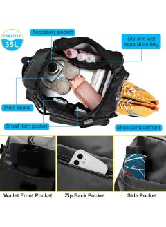 SYOSI Travel Duffel Bag Large Capacity Gym Overnight Weekend Bags for Women Foldable Hospital Bag with Wet and Dry Separation Portable Holdall Cabin Bag for Sports and Travel  - Image 4