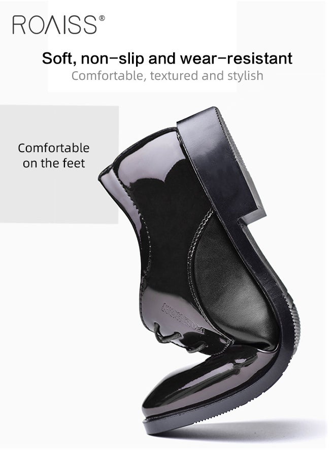 roaiss - Formal Business Leather Shoes for Men, Pointed Lace-up Leather Shoes with Anti-slip Sole, Stylish Low Top Shoes, Men Dress Shoes, Suitable for Formal Occasion, Wedding, Party, Office, Business and Other Occasions - Image 1