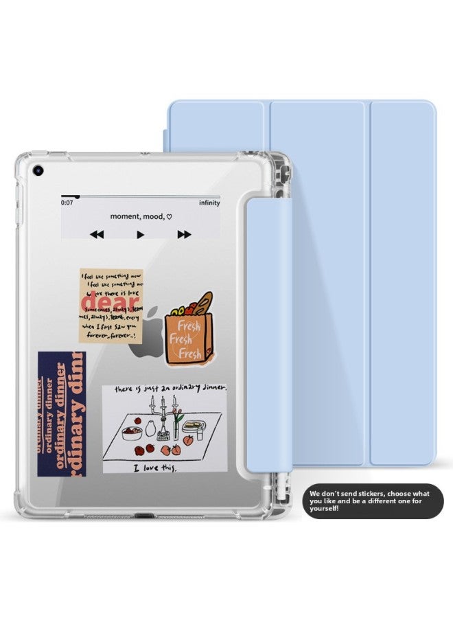 Ipad10 Protective Sleeve With Pen Slot Air6 Tablet 10 For Pro11 Soft Edge 13mini7 Anti-bending Shell-Color:White Ice Color 【glaze 1-frosted Transparent Shell-Applicable Model:Air13 (m2/m3)/pro 56-12