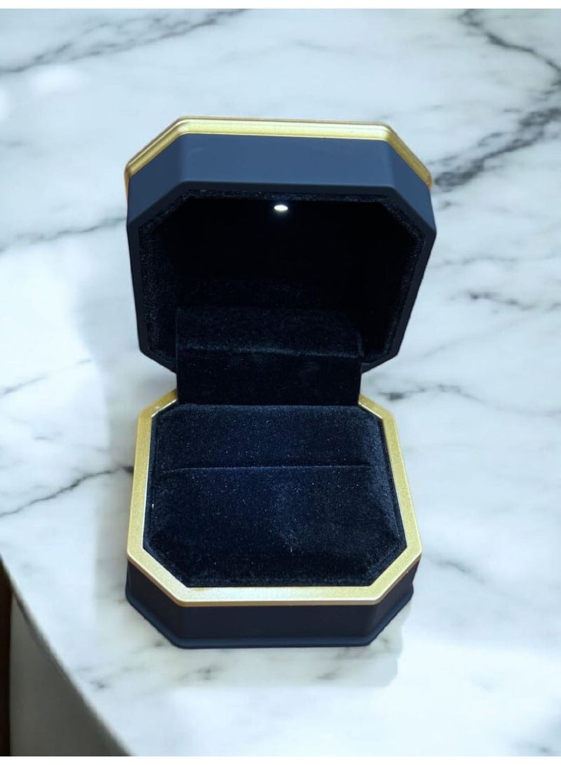 Al Seraj Luxury LED Light Ring Box | Premium Octagon Jewelry Ring Box with Velvet Interior | Engagement & Proposal Jewellery Gift Box | Elegant Ring Display Case for Wedding & Special Occasions - Image 5