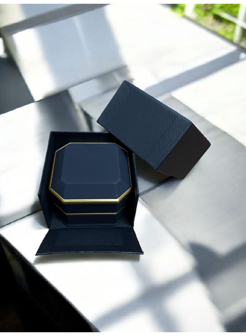 Al Seraj Luxury LED Light Ring Box | Premium Octagon Jewelry Ring Box with Velvet Interior | Engagement & Proposal Jewellery Gift Box | Elegant Ring Display Case for Wedding & Special Occasions - Image 2