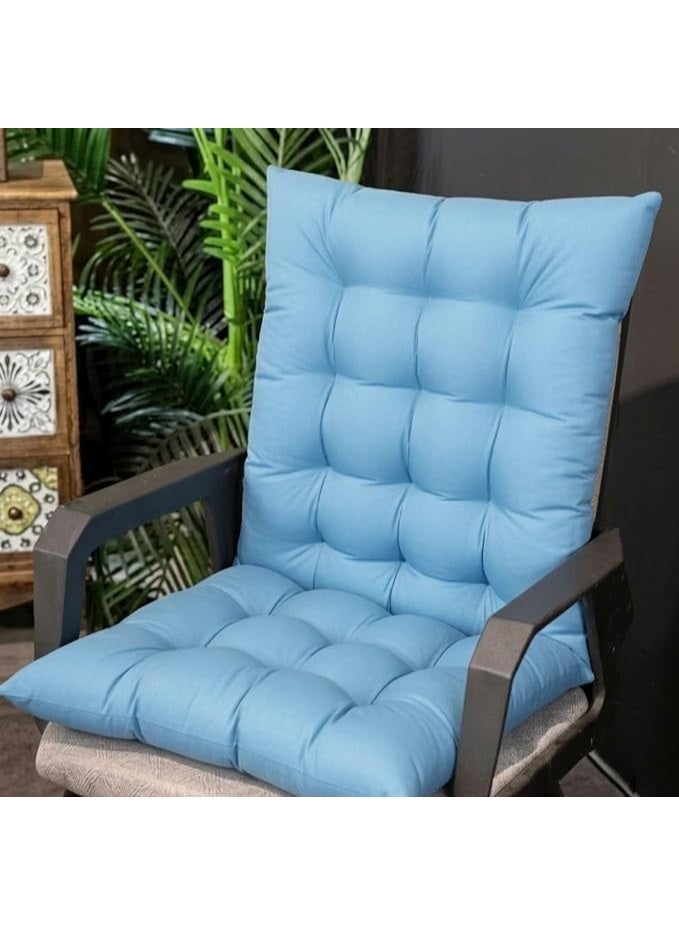 Padded chair cover 45x100 cm – comfortable cushion with a fixed back and base tie, high-density fiber filling and soft HR cotton fabric - Image 1