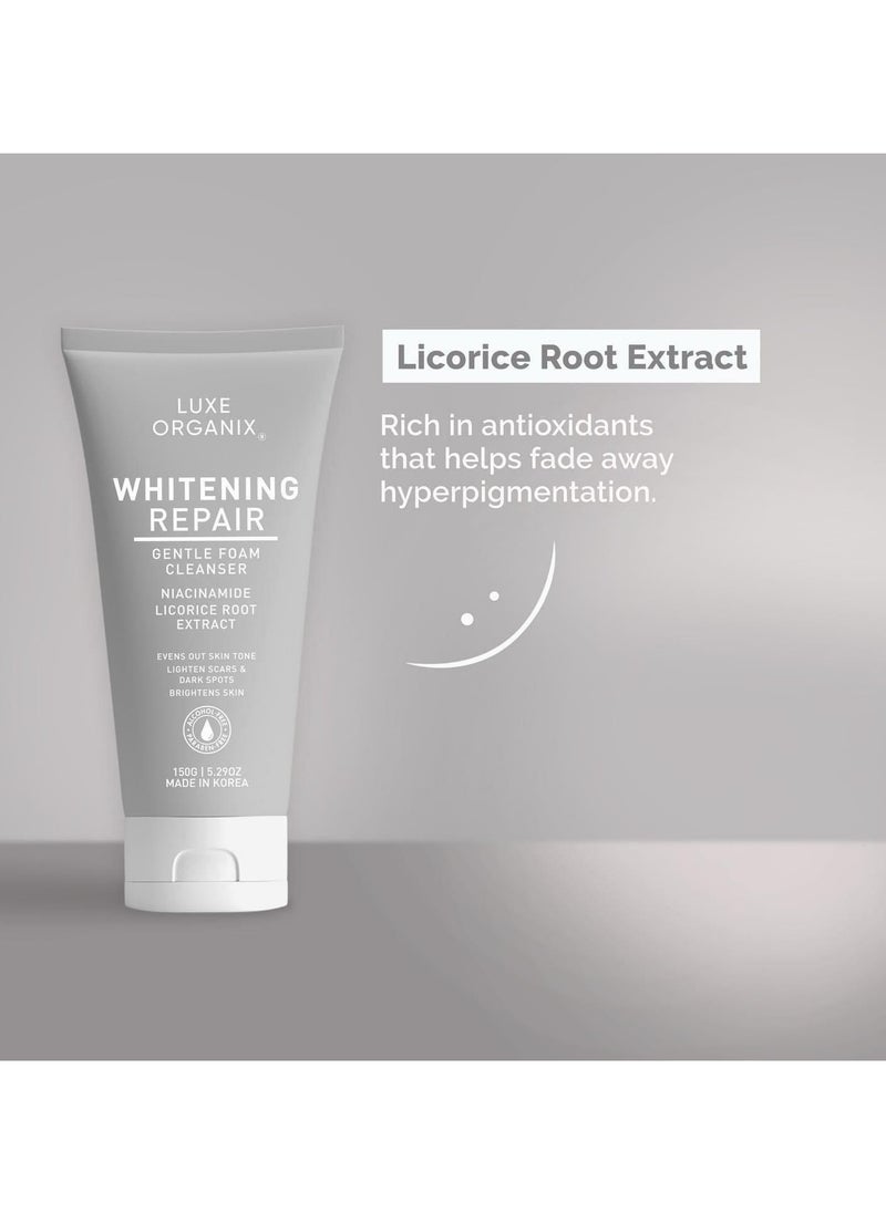 LUXE ORGANIX - Whitening repair gentle foam cleanser niacinamide licorice root extract - Image 1