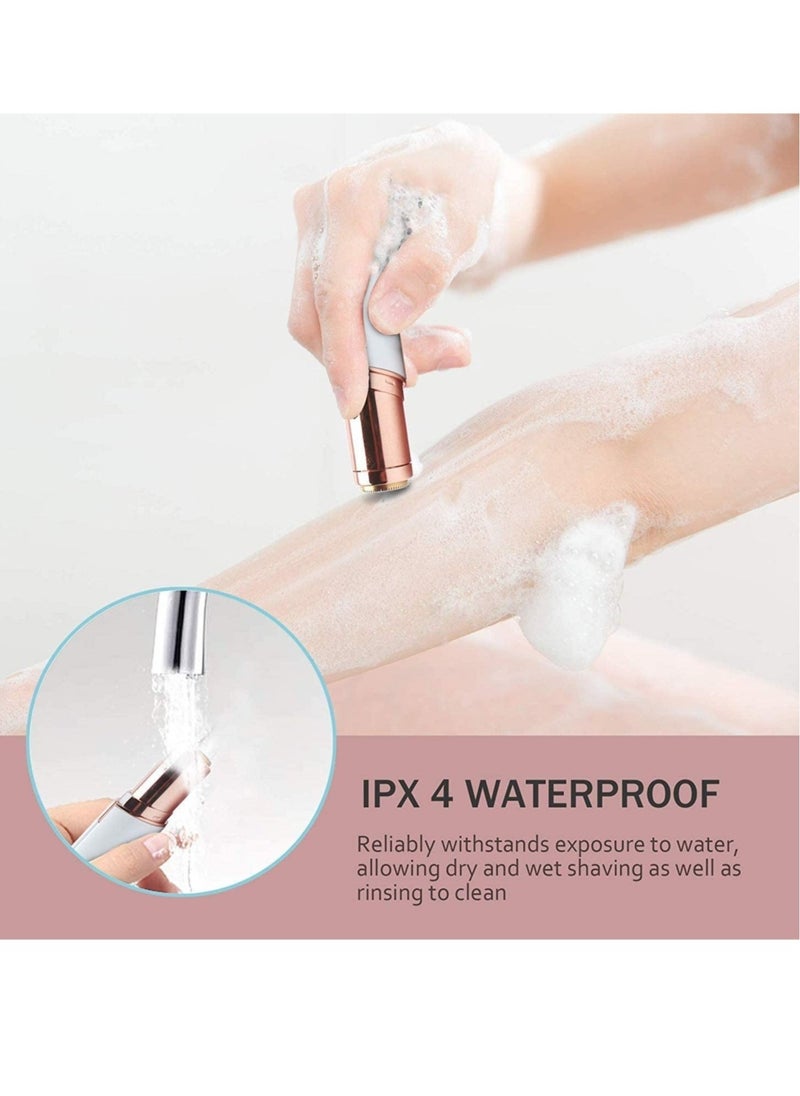Women Painless Facial Hair and Eyebrow Trimmer, Hair Shaver and Remover, Lipstick Style with built-in LED light - Image 5