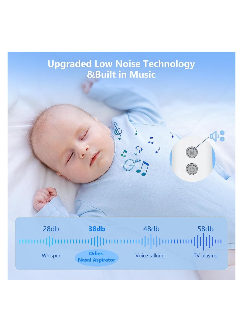 KASTWAVE Electric Baby Nasal Aspirator, Rechargeable Adjustable 3-Level Suction with Music and 3 Silicone Tips, Toddler Deeply Nose Cleaner - Image 3