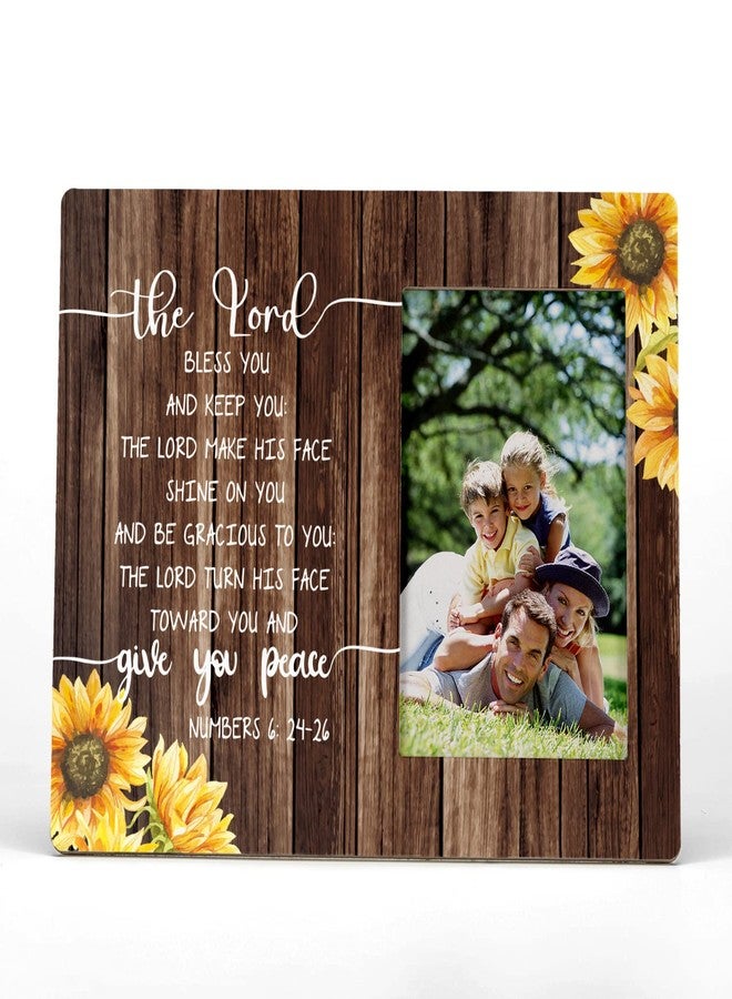 FONDCANYON The Lord Bless You and Keep You Numbers 6:24-26 Christian Picture Photo Frame,Bible Verse Scripture Picture Frames, Christian Gifts,Bible Verse Gifts For Women Christian(4x6 Inch Photo) - Image 1