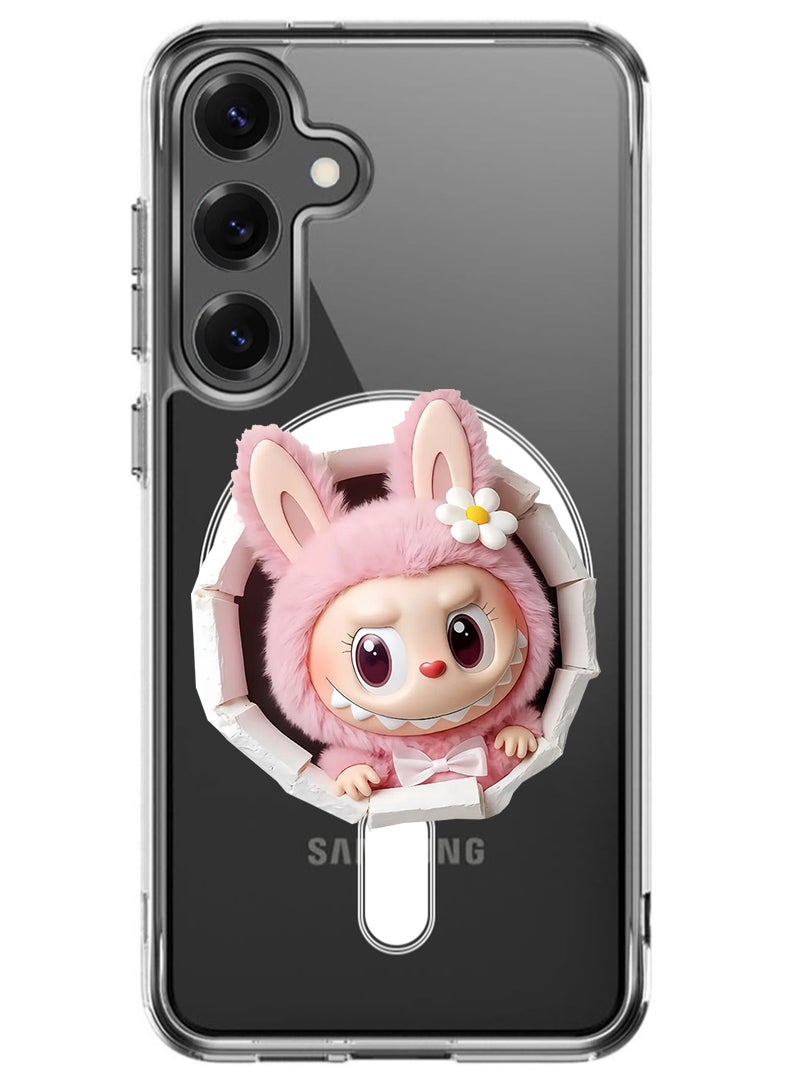 ثيودور جراب مغناطيسي لهاتف Samsung Galaxy S24 متوافق مع الشحن اللاسلكي MagSafe، غطاء ممتص للصدمات للهاتف من Labubu (9) - Image 1
