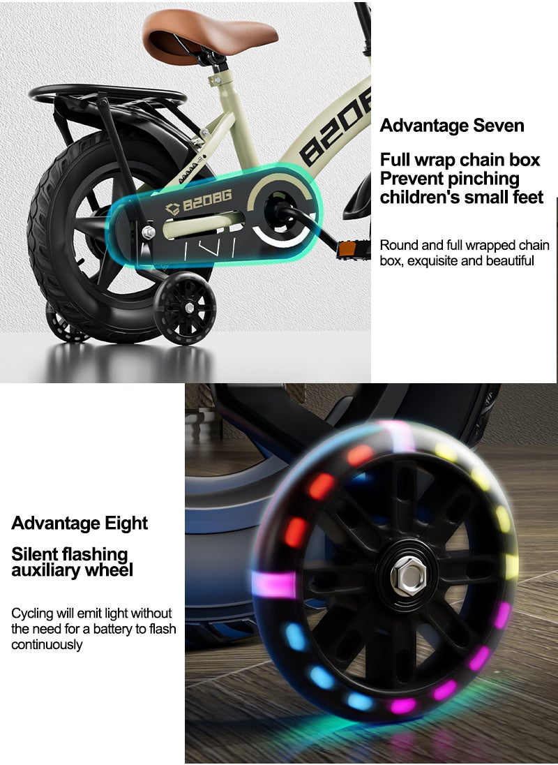 Sharpdo 16 Inch Kids Bike High Carbon Steel Kids' Bike Children's Bicycle For 5-7 Years Old Girls And Boys With Training Wheels With Basket Wear-Resistant Tires Sensitive Brakes Safe and Stable  - Image 4