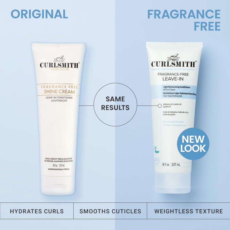 CURLSMITH Fragrance-Free Leave-In Conditioner - Hydrates and Smooth Cuticles, Lightweight Texture for Silky-Soft Curls (8 oz) - Image 5