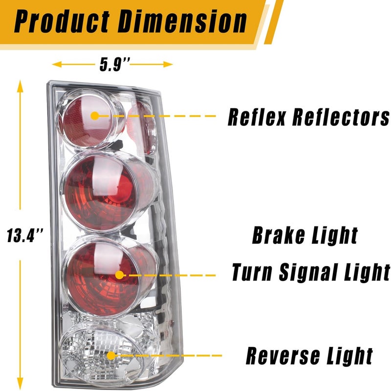 Boine Tail Light for 2003-2022 Chevy Express & GMC Savana Van - Driver & Passenger Side Rear Brake Lamps - Image 2