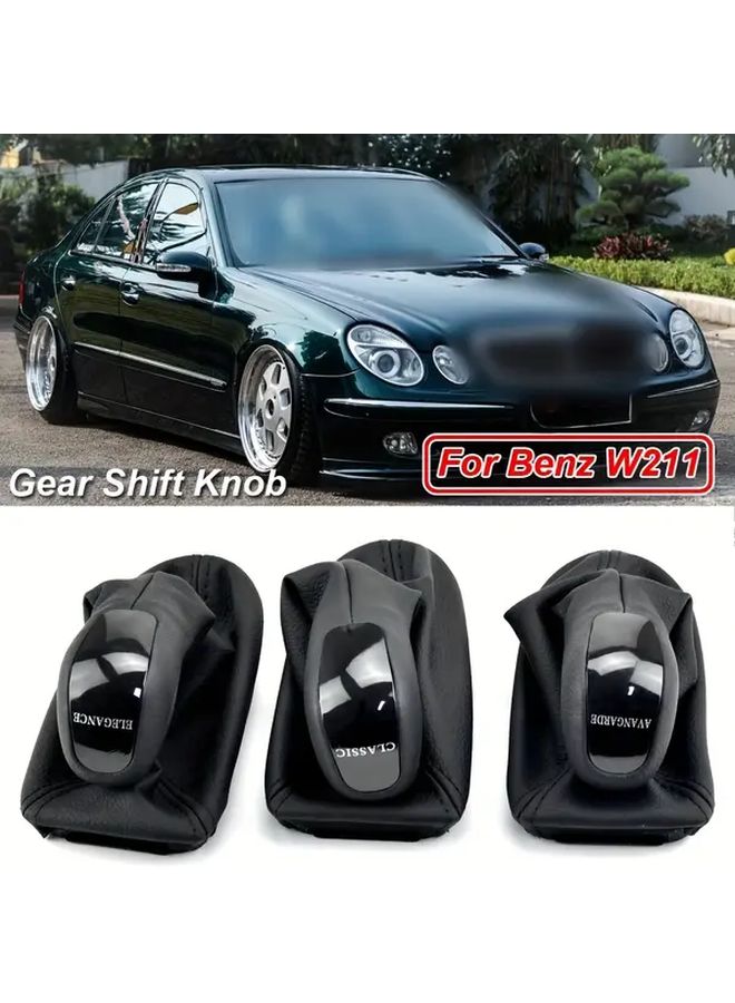 Gear Shift Knob With Faux Leather Boot For Mercedes E Class W211 Elegance Avantgarde Style B - Image 1