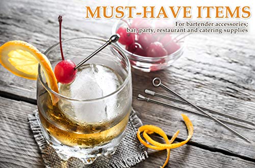 DEMIGO Cocktail Picks 16pcs, 8 New Styles Stainless Steel Reusable Olive Stuffers Martini Pick set Fruit Toothpick Garnish Skewers Appetizer Drink Stick for Bar party, Barbeque Snack, Club sandwiches - Image 5