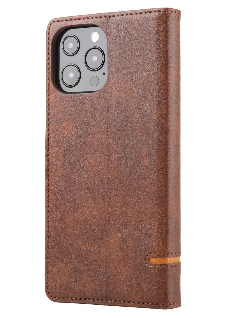 Suteni Flip Cover Leather Protective Hidden Card Slots Phone Case for iPhone - Image 2