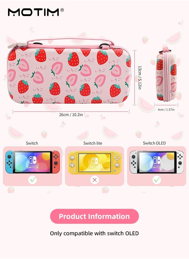 Motim - 4 IN 1 Carrying Case for Nintendo Switch NS OLED, Shockproof Waterproof Switch Protective Case Cover Compatible with Nintendo Switch OLED Console Travel Storage Bag Accessories Bundle - Image 1