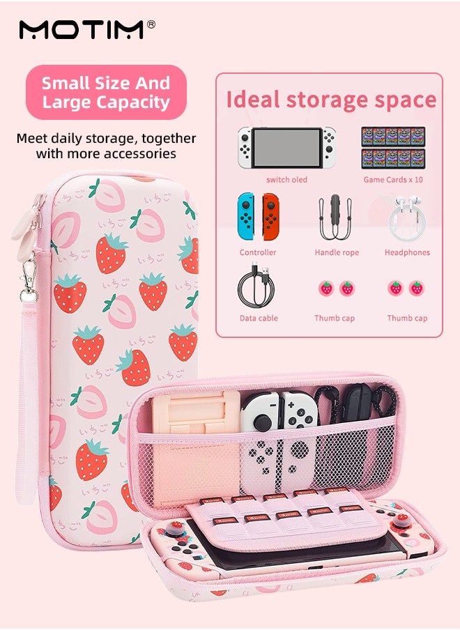 Motim 4 IN 1 Carrying Case for Nintendo Switch NS OLED, Shockproof Waterproof Switch Protective Case Cover Compatible with Nintendo Switch OLED Console Travel Storage Bag Accessories Bundle  - Image 2