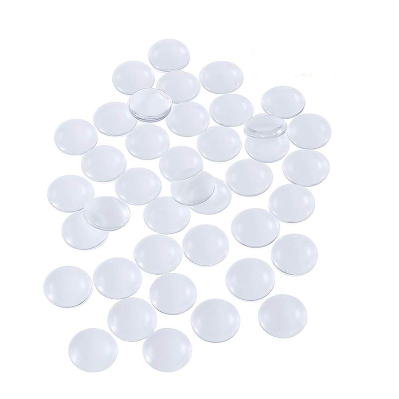HAUTOCO 118 inch30mm Round Glass Cabochons Clear Dome Cabochons Tiles for DIY Craft Photo Charms Cameo Pendants Rings Necklace and Jewelry Making 40PCS