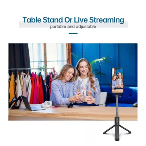 Dekoq Extendable Selfie Stick with Detachable Bluetooth Wireless Remote Phone Holder Compatible with All Smartphones Bluetooth Selfie Stick, 3 in 1 Multifunctional Selfie Stick Tripod Stand (Black) - Image 4