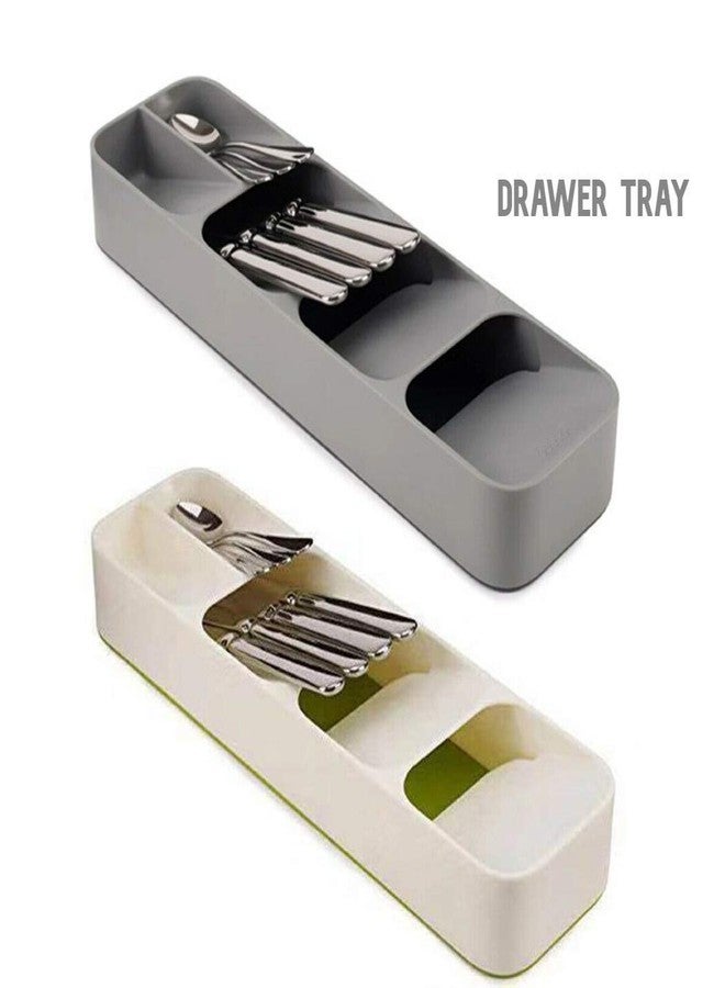 istore Kitchen Cutlery Organizer | Compact Drawer Storage Organizer Tray | Spoon Fork Storage Holder Rack (Multicolor) - Image 4