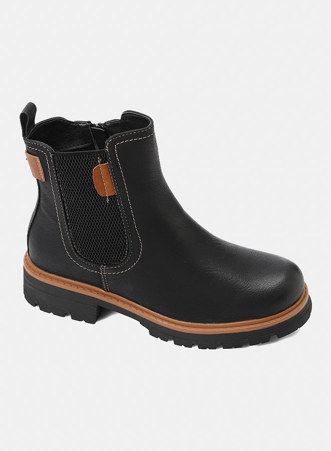 ديجافو حذاء ديجافو GER-DVTX-013 بوت مطاطي من الجلد متوسط العجل - اسود للنساء - Image 1