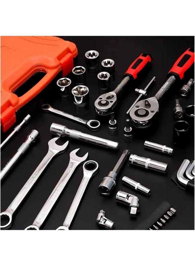 LBMT مجموعة أدوات ميكانيكية مكونة من 82 قطعة،مجموعة أدوات إصلاح السيارات بمفتاح ربط مع مجموعة مفاتيح ربط،موصل بت،مفتاح ربط،مفتاح ربط،مفتاح ربط،مفك براغي، مجموعة أدوات إصلاح السيارات والأدوات المنزلية الكل في واحد - Image 3