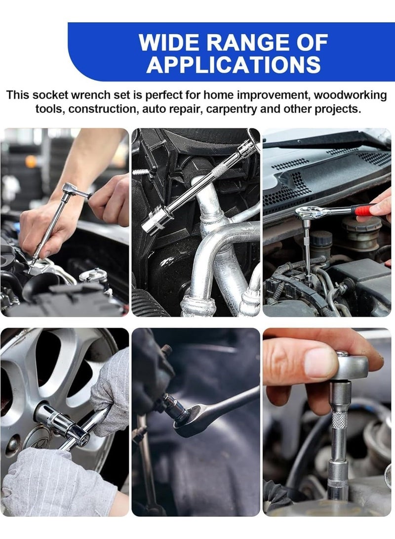 LBMT مجموعة أدوات ميكانيكية مكونة من 82 قطعة،مجموعة أدوات إصلاح السيارات بمفتاح ربط مع مجموعة مفاتيح ربط،موصل بت،مفتاح ربط،مفتاح ربط،مفتاح ربط،مفك براغي، مجموعة أدوات إصلاح السيارات والأدوات المنزلية الكل في واحد - Image 5