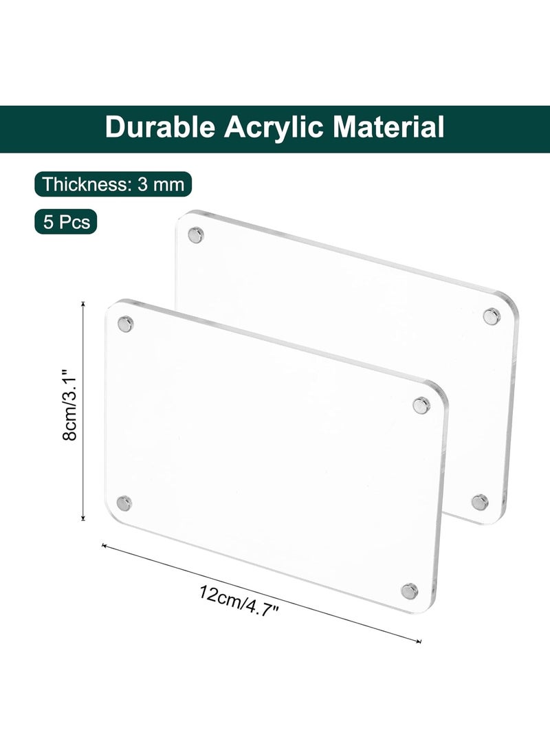 SLASA Pack of 5 Acrylic Fridge Magnetic Frames 3.1 x 4.7 Inch – Clear Square Double-Sided Magnetic Picture Holders for Refrigerator – Compatible with Fujifilm Mini Photos - Image 4