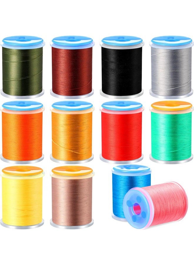 BBTO 12 Roll Fly Tying Kit - 12 Color Thread, Elastic Wire, Nylon Materials for Wet & Dry Fly Fishing - Image 1