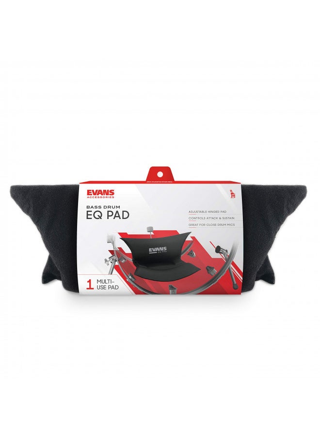 Evans EQ Pad Bass Drum Dampeners - Bass Drum Sound Dampening - Attaches to Drum Shell - Adjustable, Hinged - Controls Attack & Sustain - Great for Close Drum Mics - 1 Multi-Use Pad