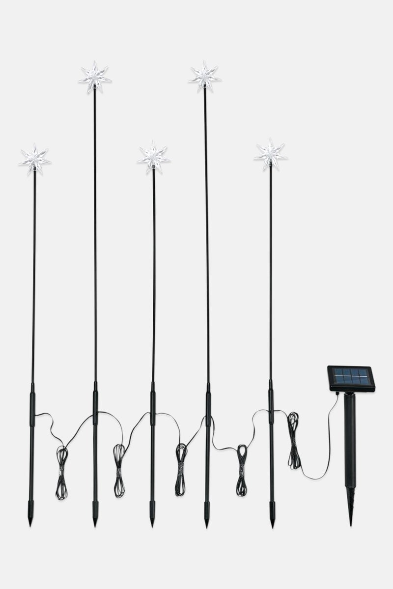 Tchibo 5 Pieces Star Solar Lights Torch Set, Black  - Image 2