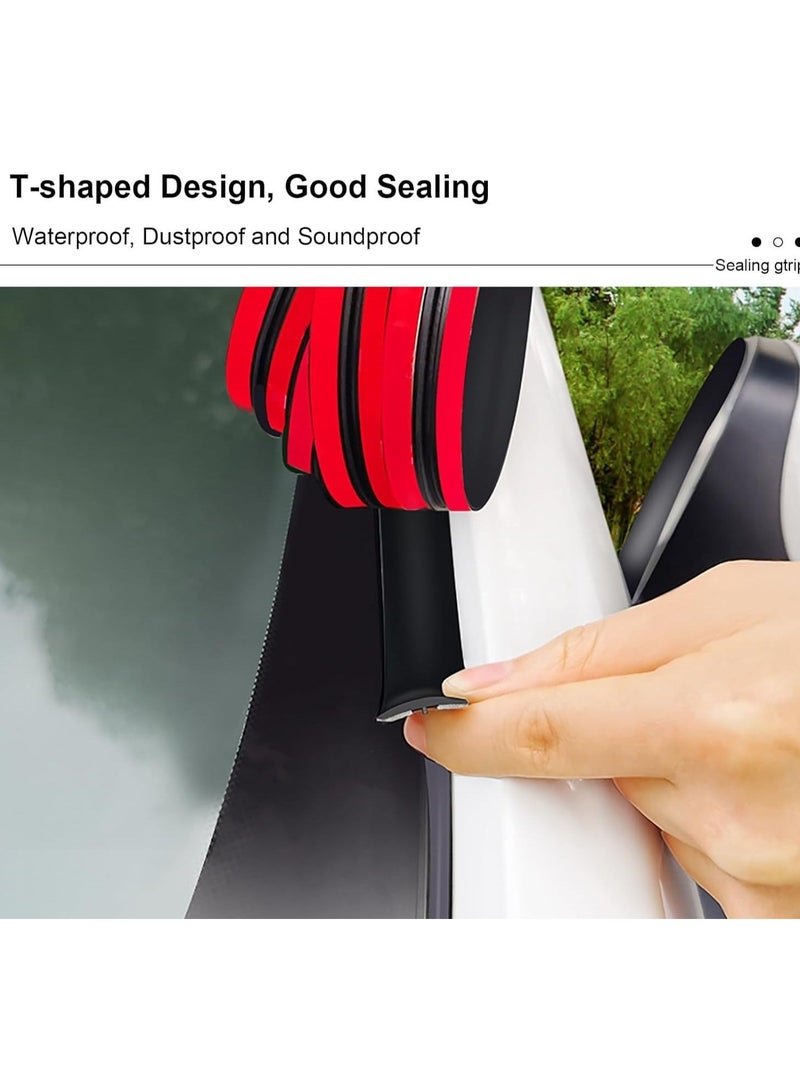 Captaintech Car Weather Stripping, 14mm Car Sunroof Seal, Windshield Weather Seal Rubber Stripping Trim Weatherstrip Adhesive T Shape Sunroof Cover Leak Sound Proofing (10m) - Image 4