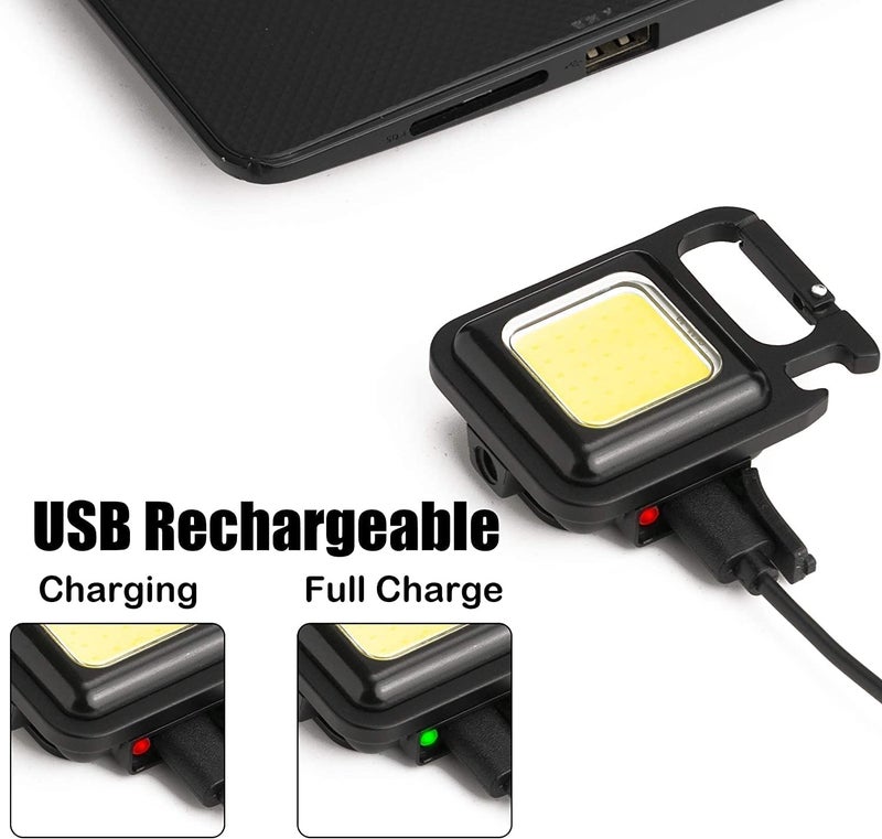 NHSK Enterprise Multifunction Keychain Led Light Keychain Work Light Portable Pocket Light with Folding Bracket Bottle Opener and Magnet Base Emergency for Fishing Walking Camping Mini LED Handheld Flashlight  - Image 4