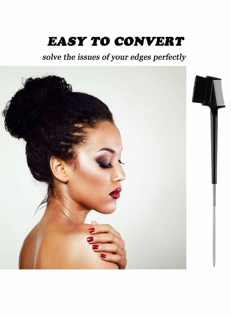 KASTWAVE Hair Edge Brush with Rat Tail Comb, 6 Pcs Eyelash Comb Edge Control Brush - Image 4