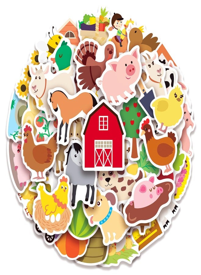 Cleverplay 100 Pack Farm Animal Stickers,Barn Cow Pig Party Favors Gifts, Farm Party Decorations - Image 1