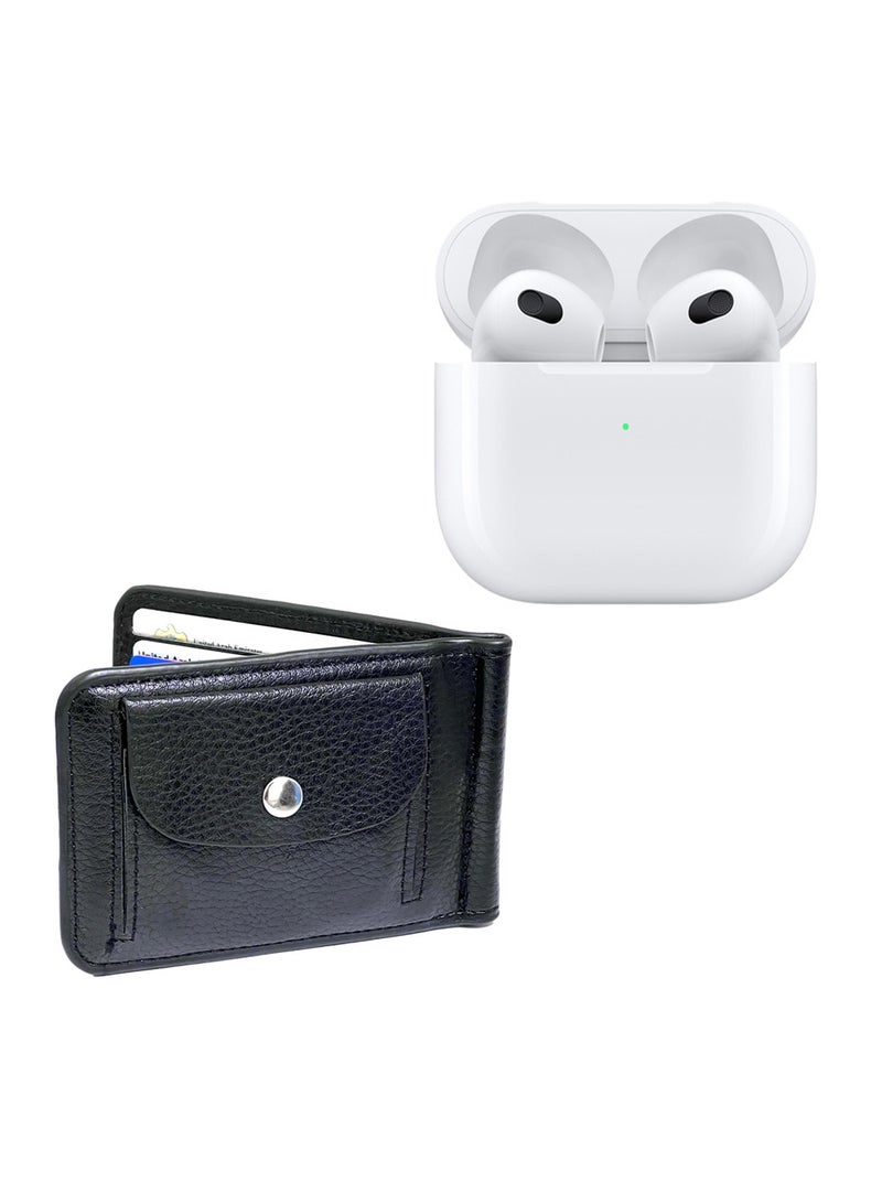 Mi Techo deep bass in ear wireless bluetooth earphone and black wallet with coin pocket combo - Image 1
