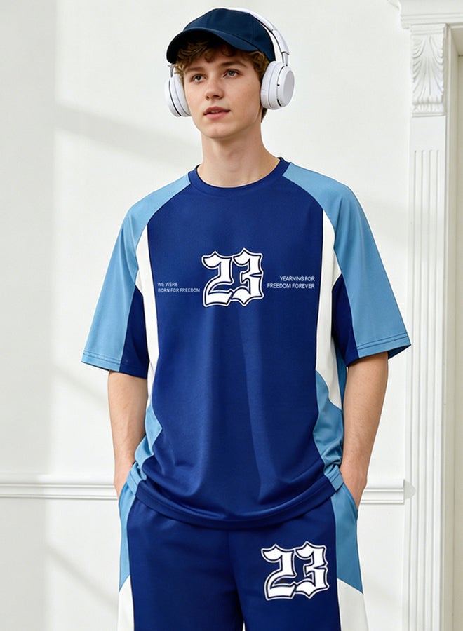 Take Two Men Number Print T-Shirt and Shorts Set - Image 4