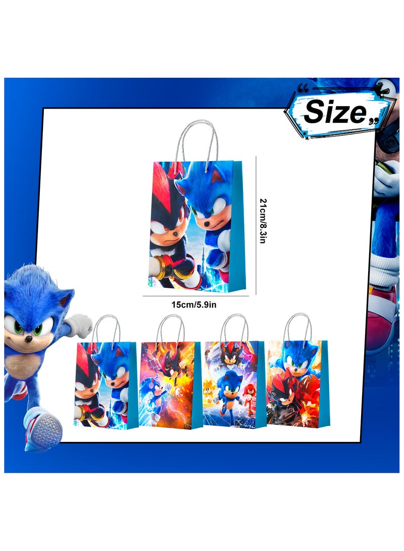 ILovhaprty Sonic Favor Bags, 16pcs Sonic Party Bags, Sonic Gift Bags, Sonic Candy Bags, Sonic Goodie Bags for Boys/Girls Kids Sonic Themed Birthday Party Decoration Supplies - Image 3