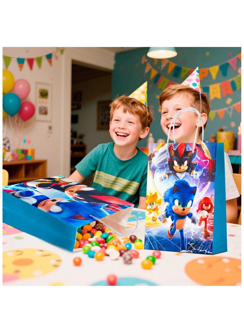 ILovhaprty Sonic Favor Bags, 16pcs Sonic Party Bags, Sonic Gift Bags, Sonic Candy Bags, Sonic Goodie Bags for Boys/Girls Kids Sonic Themed Birthday Party Decoration Supplies - Image 4