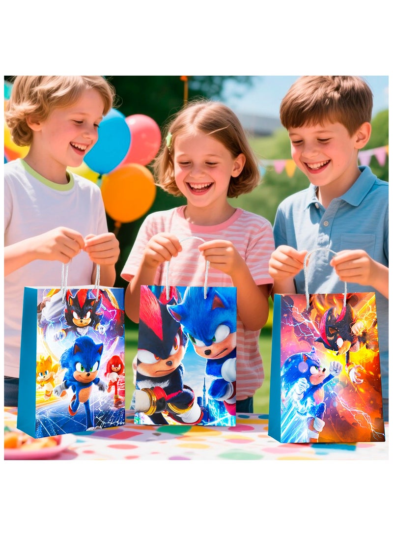 ILovhaprty Sonic Favor Bags, 16pcs Sonic Party Bags, Sonic Gift Bags, Sonic Candy Bags, Sonic Goodie Bags for Boys/Girls Kids Sonic Themed Birthday Party Decoration Supplies - Image 5
