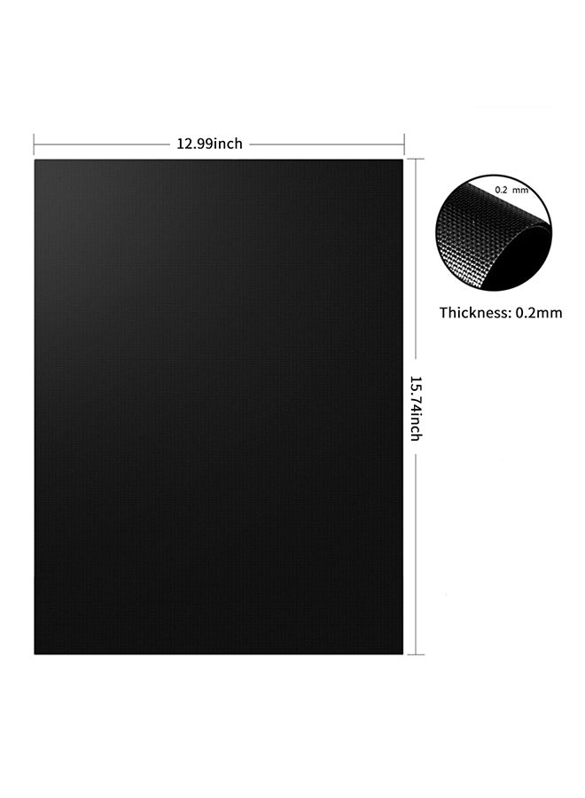 طقم بساط شبكي غير لاصق للشواء من قطعتين أسود - Image 1