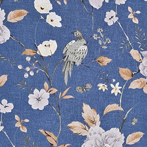 haus & kinder Pure Cotton King Size Bedsheet with 2 Pillow Covers for Double Bed 186 TC 108X108 Inches Flat Bed Sheet | Spanish Floral Patio, Blue - Image 5