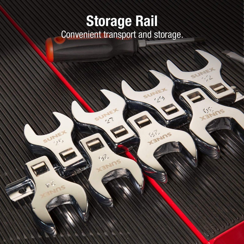 SUNEX TOOLS 9730 1/2-Inch Drive Jumbo Metric Crowfoot Wrench Set, sizes 24-32, 8-Piece - Image 5
