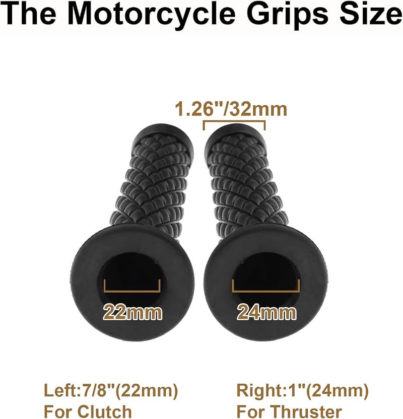 Coxotom Universal Motorcycle Handles Grips - Non Slip Rubber Motorcycle Grips for Harley Honda Yamaha Suzuki Kawasaki Dirt Bike - Image 3